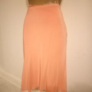 Vintage Chic Coral A-Line Skirt 100% Silk